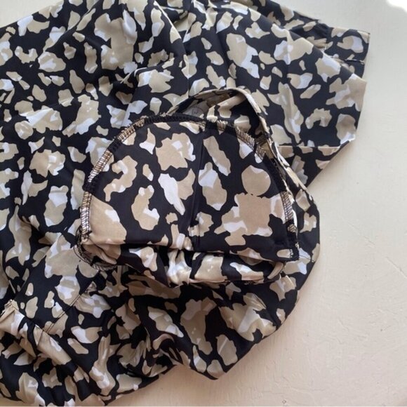 Vintage Jessica Puff Sleeve Animal Print Button Front Silky Blouse Size Large - Picture 9 of 13